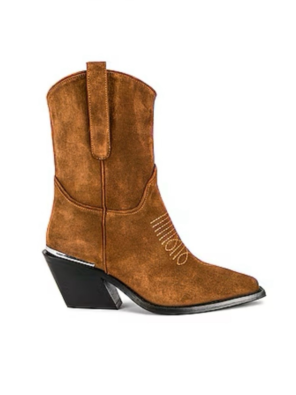 Anine Bing Mid Tania Toffee Suede Cowboy Boots 37
